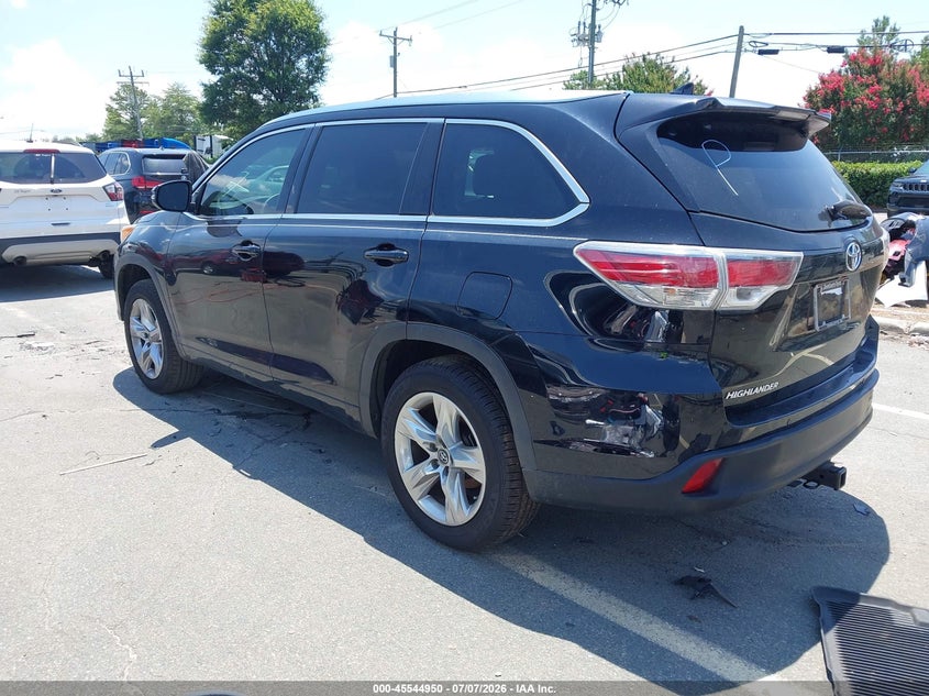 2016 Toyota Highlander VIN 5TDYKRFH8GS159371 IAAI salvage auction — FRONT END, Salvage (North Carolina), sold $7,400 on 2026-07-19 (photo 3)