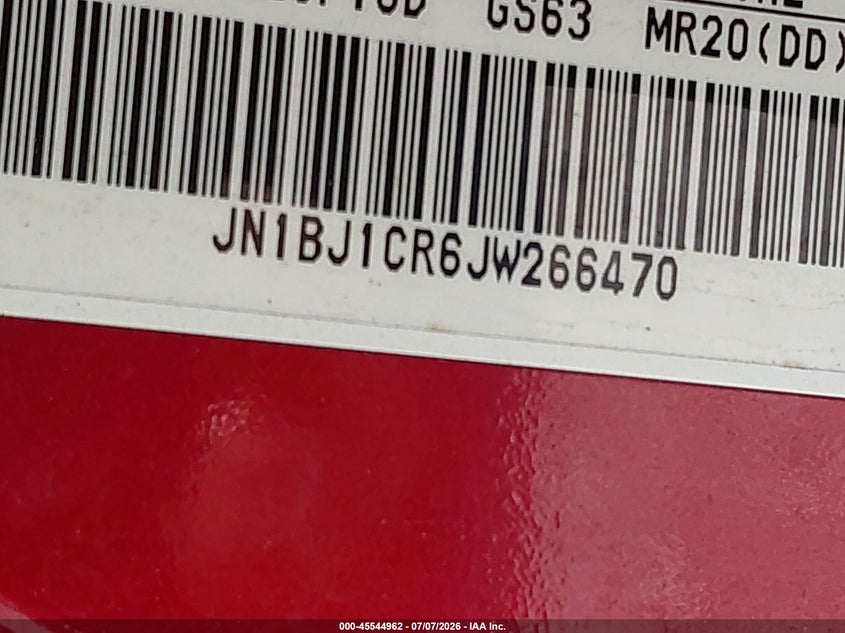 2018 Nissan Rogue VIN JN1BJ1CR6JW266470 IAAI salvage auction — NORMAL WEAR, Clear (Virginia), sold $850 on 2026-07-16 (photo 9)