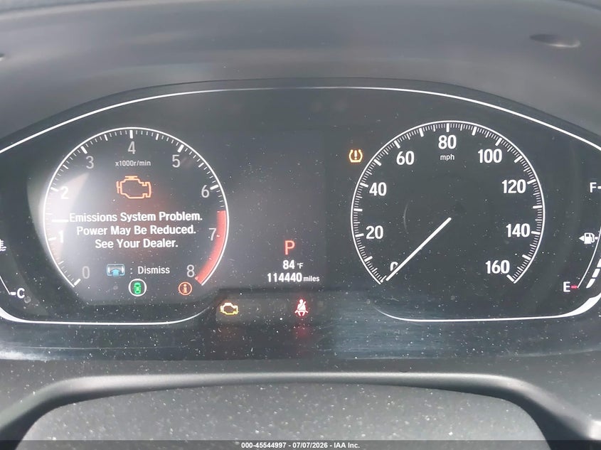 2019 Honda Accord VIN 1HGCV1F36KA107462 IAAI salvage auction — THEFT, Original (Texas), sold $10,000 on 2026-07-27 (photo 7)