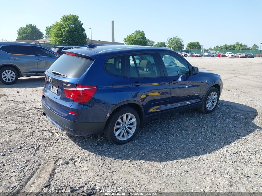 2013 BMW X3 VIN 5UXWX9C53D0A09090 IAAI salvage auction — NORMAL WEAR, Clear (Pennsylvania), sold $750 on 2026-07-31 (photo 4)
