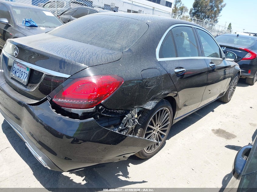 2021 Mercedes-benz C-klasse VIN W1KWF8DB7MR631144 IAAI salvage auction — RIGHT REAR, Salvage Certificate (California), sold $6,500 on 2026-07-22 (photo 4)