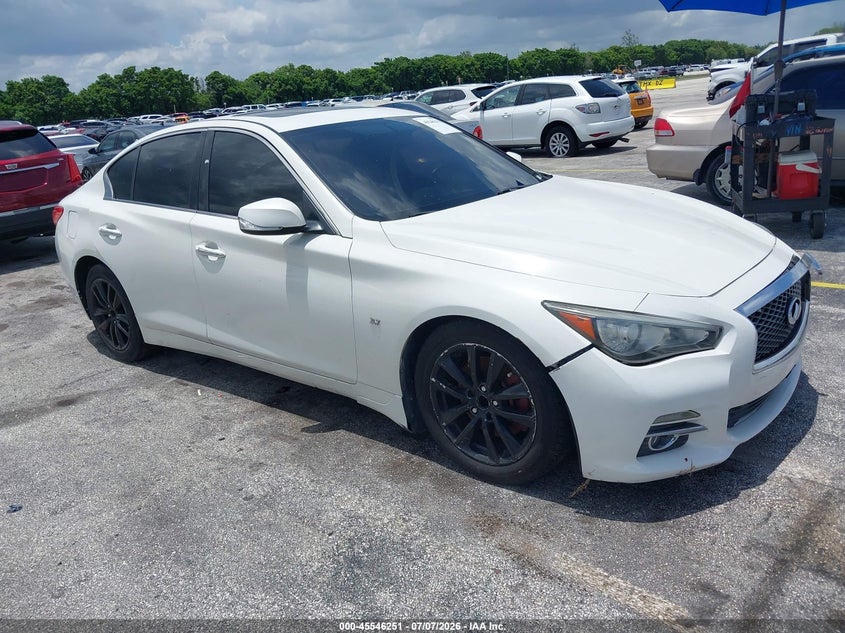 2014 Infiniti Q50 VIN JN1BV7AP9EM681051 IAAI salvage auction — NORMAL WEAR, Clear (Florida), sold $1,100 on 2026-07-23 (photo 1)