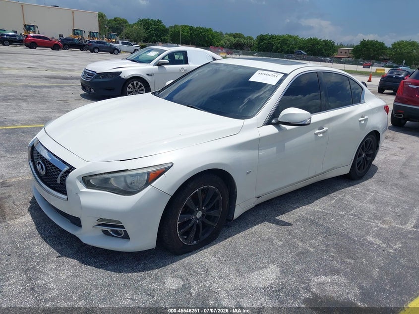 2014 Infiniti Q50 VIN JN1BV7AP9EM681051 IAAI salvage auction — NORMAL WEAR, Clear (Florida), sold $1,100 on 2026-07-23 (photo 2)