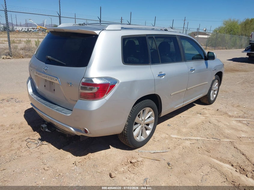 2008 Toyota Highlander hybrid VIN JTEEW44A282013522 IAAI salvage auction — NORMAL WEAR, Restored (Arizona), sold $1,250 on 2026-07-09 (photo 4)