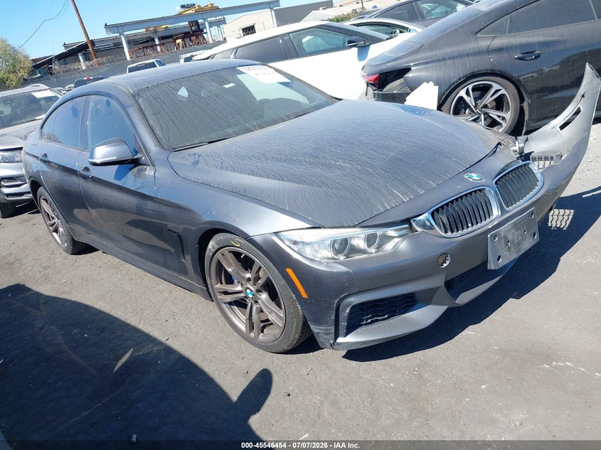 2015 BMW 4er VIN WBA4A5C50FGK15457 IAAI salvage auction — SIDE, Salvage Title, sold $2,250 on 2026-08-12 (photo 1)
