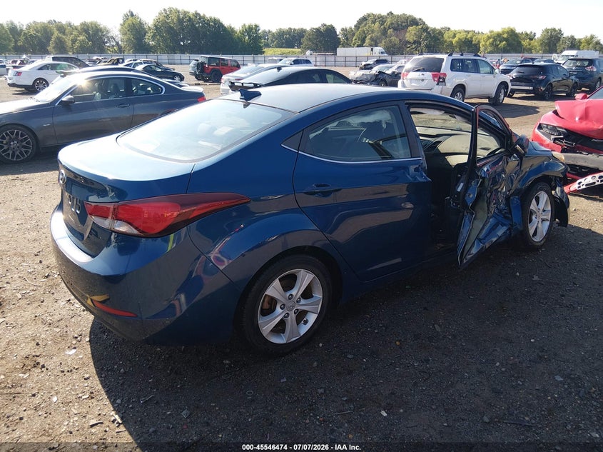 2016 Hyundai Elantra VIN KMHDH4AE4GU567077 IAAI salvage auction — RIGHT SIDE, Salvage Title, sold $825 on 2026-08-03 (photo 4)