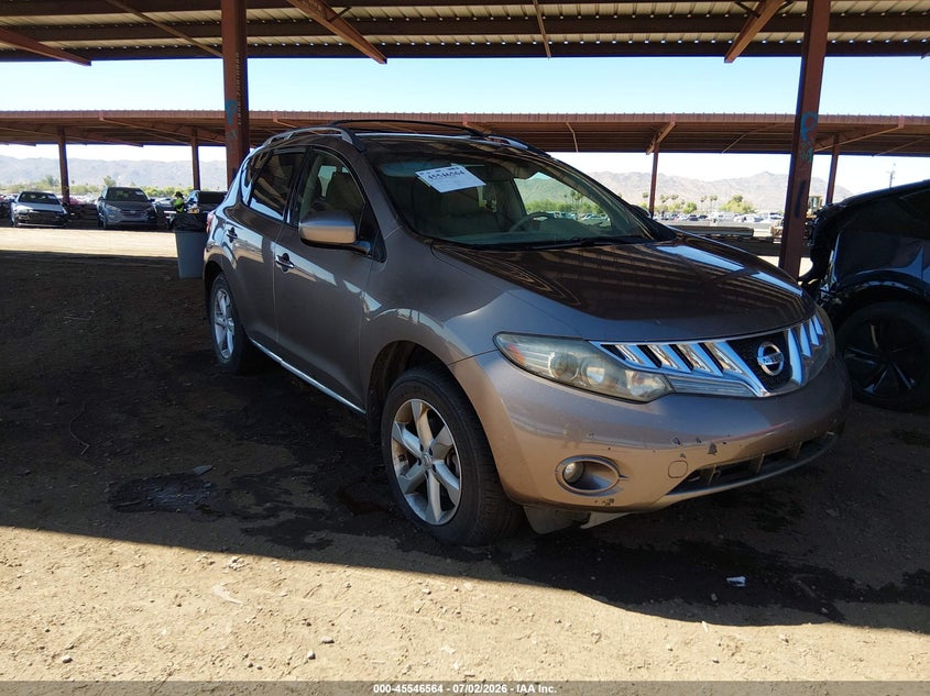 2009 Nissan Murano VIN JN8AZ18W29W208419 IAAI salvage auction — SIDE, Salvage (Arizona), sold $225 on 2026-07-28 (photo 1)