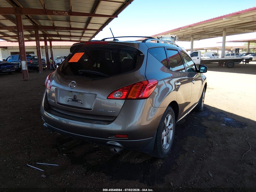 2009 Nissan Murano VIN JN8AZ18W29W208419 IAAI salvage auction — SIDE, Salvage (Arizona), sold $225 on 2026-07-28 (photo 4)