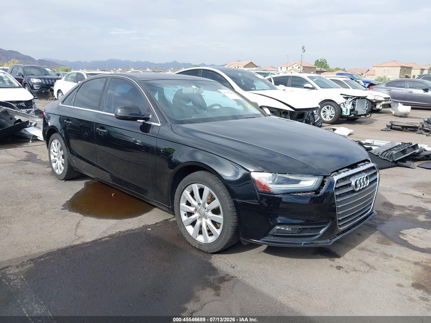 2013 Audi A4 VIN WAUAFAFL0DN031121 IAAI salvage auction — LEFT FRONT, Salvage (Arizona), sold $200 on 2026-07-28 (photo 1)