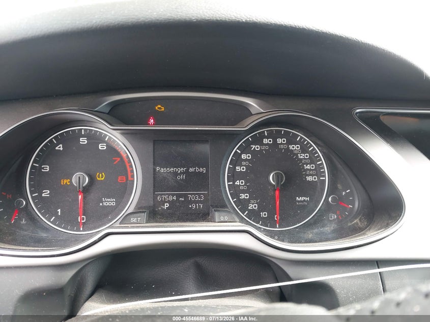 2013 Audi A4 VIN WAUAFAFL0DN031121 IAAI salvage auction — LEFT FRONT, Salvage (Arizona), sold $200 on 2026-07-28 (photo 7)