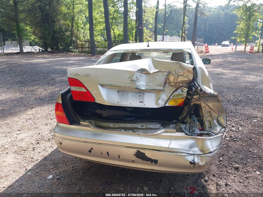 2002 Lexus Ls 430 VIN JTHBN30F020079252 IAAI salvage auction — FRONT & REAR, Clear (Virginia), sold $300 on 2026-07-28 (photo 6)