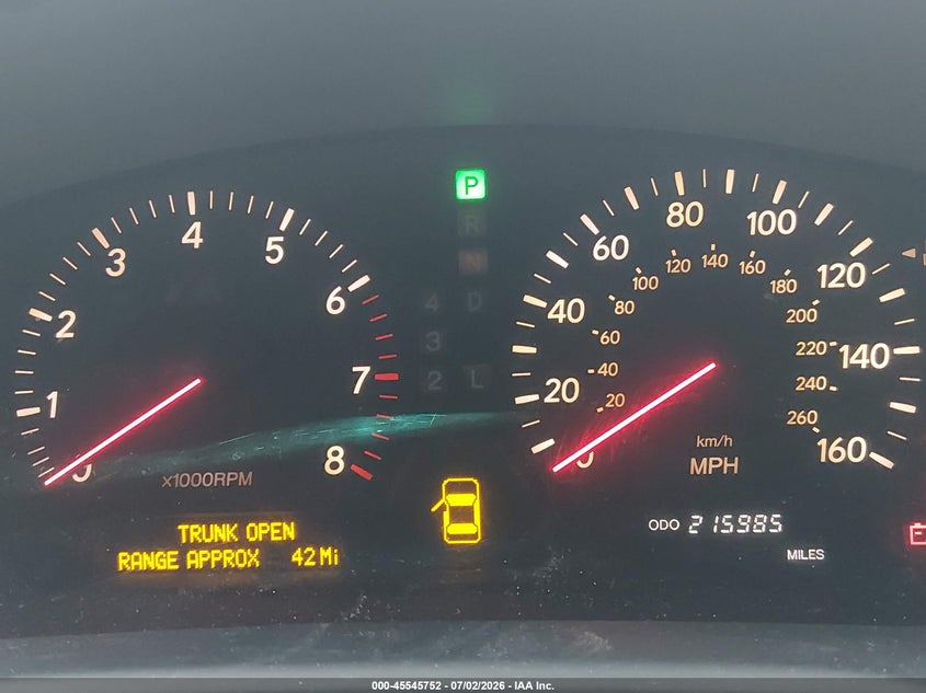 2002 Lexus Ls 430 VIN JTHBN30F020079252 IAAI salvage auction — FRONT & REAR, Clear (Virginia), sold $300 on 2026-07-28 (photo 7)