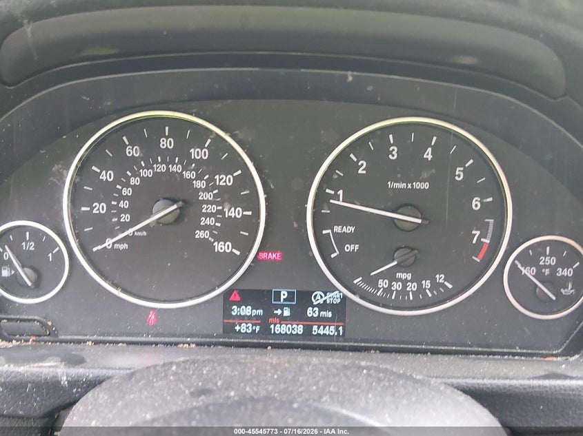 2013 BMW 3 series VIN WBA3C1G52DNR49308 IAAI salvage auction — NORMAL WEAR, Original (Texas), sold $1,050 on 2026-08-01 (photo 7)