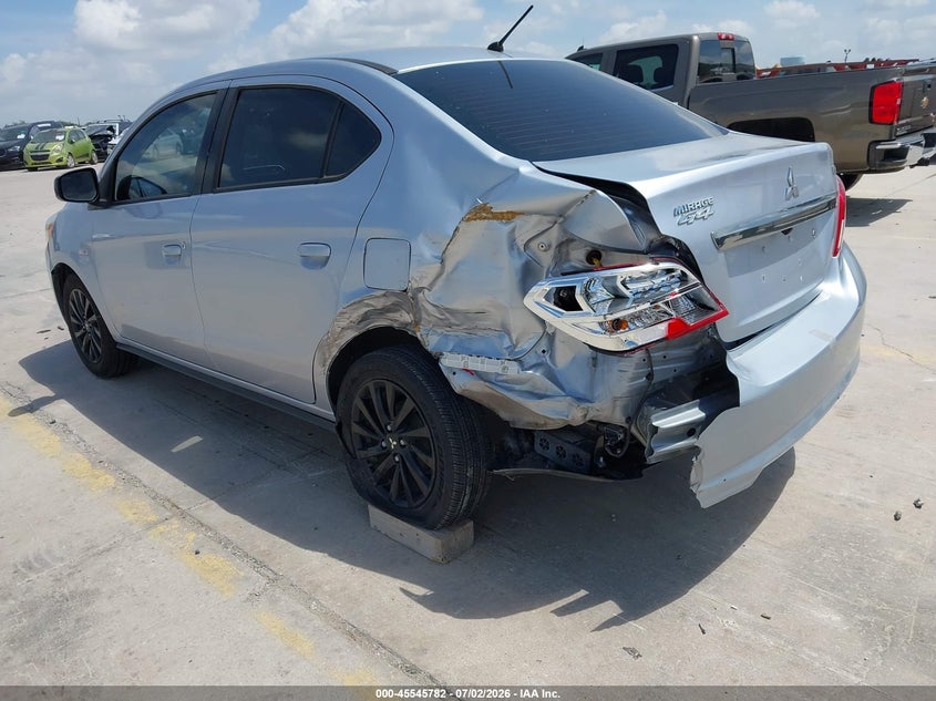 2020 Mitsubishi Mirage VIN ML32F4FJ1LHF00923 IAAI salvage auction — LEFT REAR, Salvage Title, sold $2,050 on 2026-08-24 (photo 3)