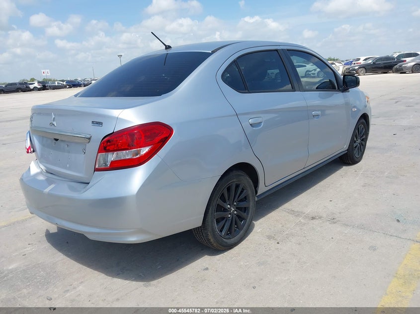 2020 Mitsubishi Mirage VIN ML32F4FJ1LHF00923 IAAI salvage auction — LEFT REAR, Salvage Title, sold $2,050 on 2026-08-24 (photo 4)