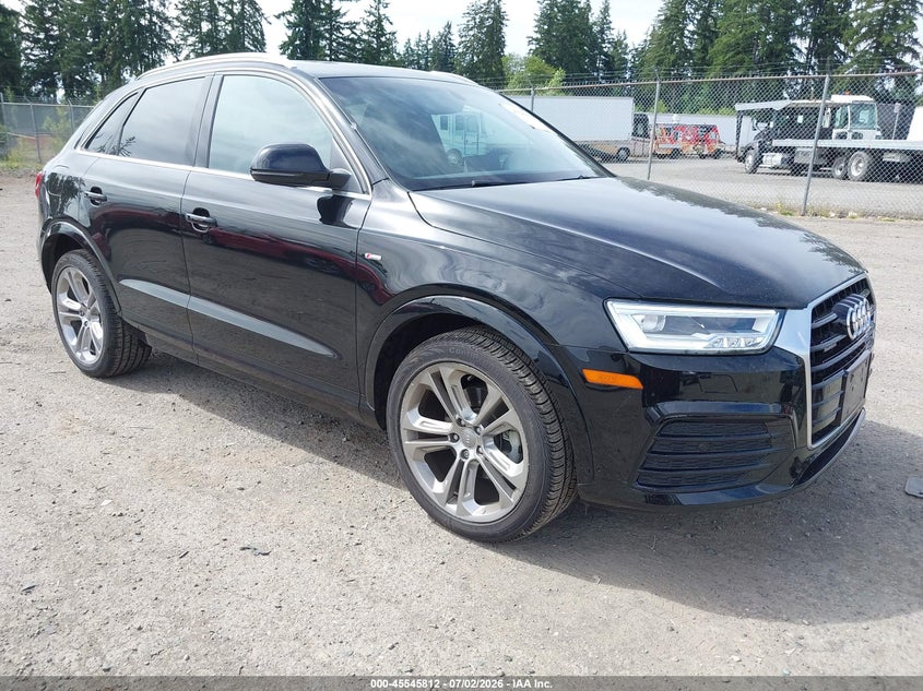 2018 Audi Q3 VIN WA1JCCFS8JR007193 IAAI salvage auction — LEFT SIDE, Salvage Title, sold $6,100 on 2026-07-29 (photo 1)