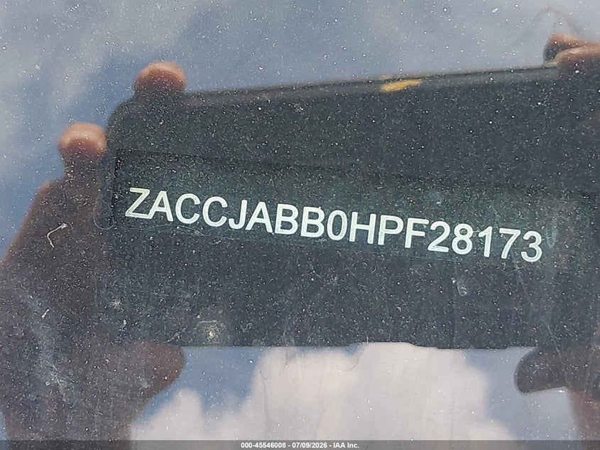 2017 Jeep Renegade VIN ZACCJABB0HPF28173 IAAI salvage auction — FRONT END, Salvage Title, sold $475 on 2026-08-20 (photo 9)