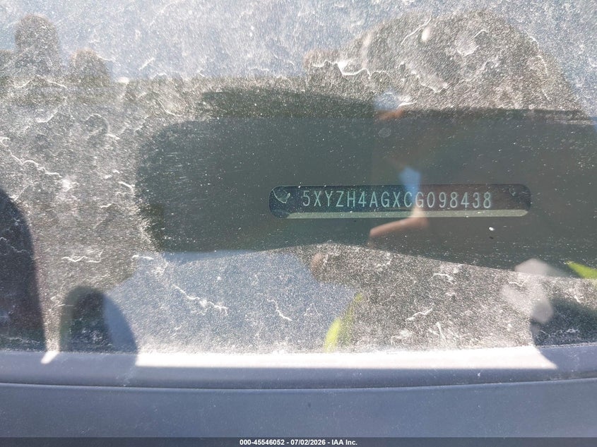 2012 Hyundai Santa fe VIN 5XYZH4AGXCG098438 IAAI salvage auction — NORMAL WEAR, Original (Texas), sold $775 on 2026-07-29 (photo 9)