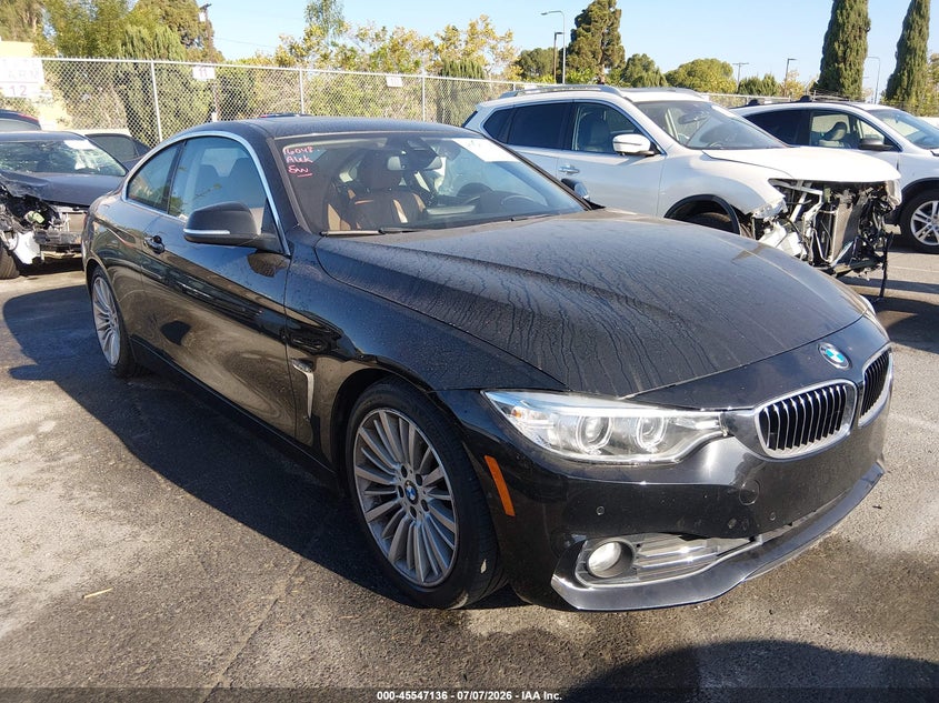 2014 BMW 4er VIN WBA3N7C54EF718635 IAAI salvage auction — REAR END, Wait Title, sold $4,525 on 2026-08-08 (photo 1)