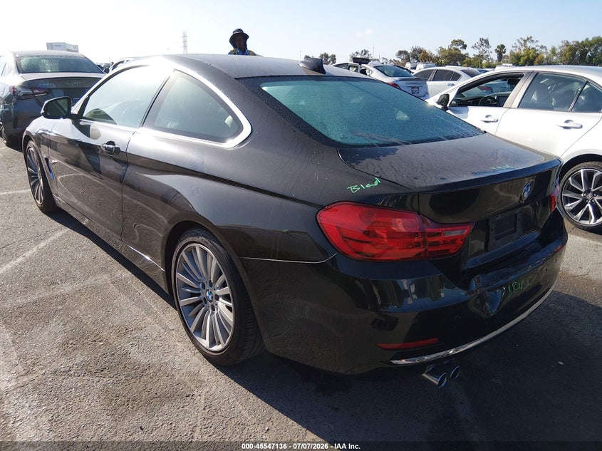 2014 BMW 4er VIN WBA3N7C54EF718635 IAAI salvage auction — REAR END, Wait Title, sold $4,525 on 2026-08-08 (photo 3)