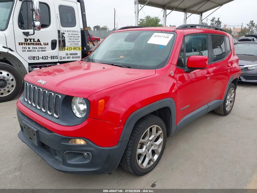 2015 Jeep Renegade VIN ZACCJABT0FPB52764 IAAI salvage auction — REAR END, Salvage (California), sold $2,000 on 2026-07-10 (photo 2)