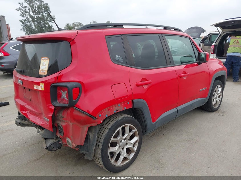2015 Jeep Renegade VIN ZACCJABT0FPB52764 IAAI salvage auction — REAR END, Salvage (California), sold $2,000 on 2026-07-10 (photo 4)