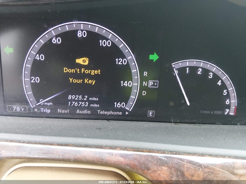 2013 Mercedes-benz S class VIN WDDNG9EB0DA517286 IAAI salvage auction — NORMAL WEAR, Clear (Alabama), sold $1,475 on 2026-08-10 (photo 7)
