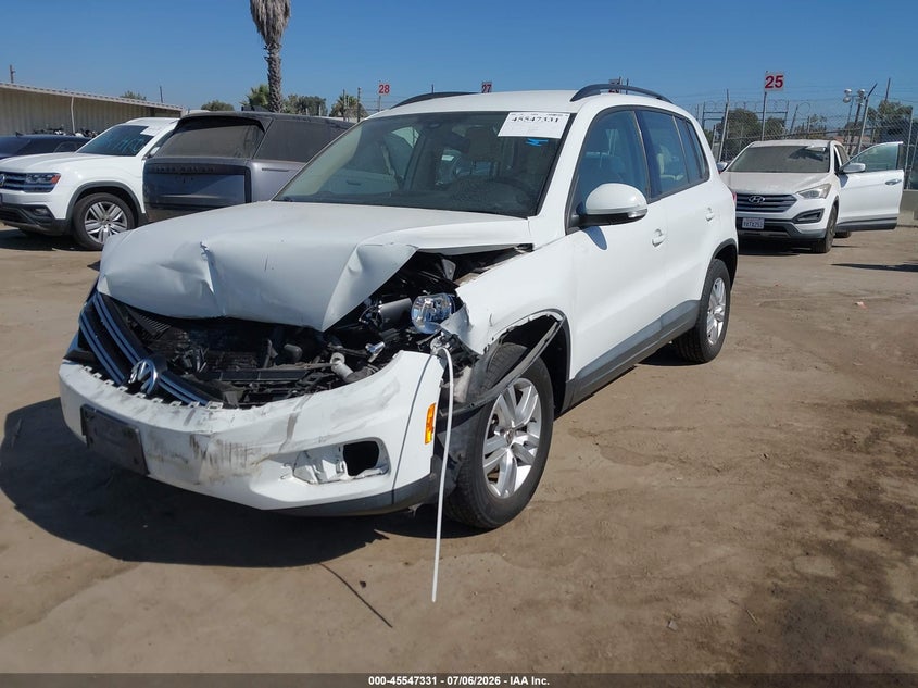 2016 Volkswagen Tiguan VIN WVGAV7AX4GW601666 IAAI salvage auction — FRONT END, Salvage (California), sold $875 on 2026-07-29 (photo 2)