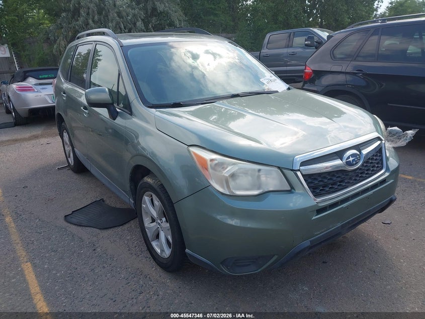 2014 Subaru Forester VIN JF2SJAEC8EH558526 IAAI salvage auction — NORMAL WEAR, Clear (Colorado), sold $550 on 2026-07-21 (photo 1)