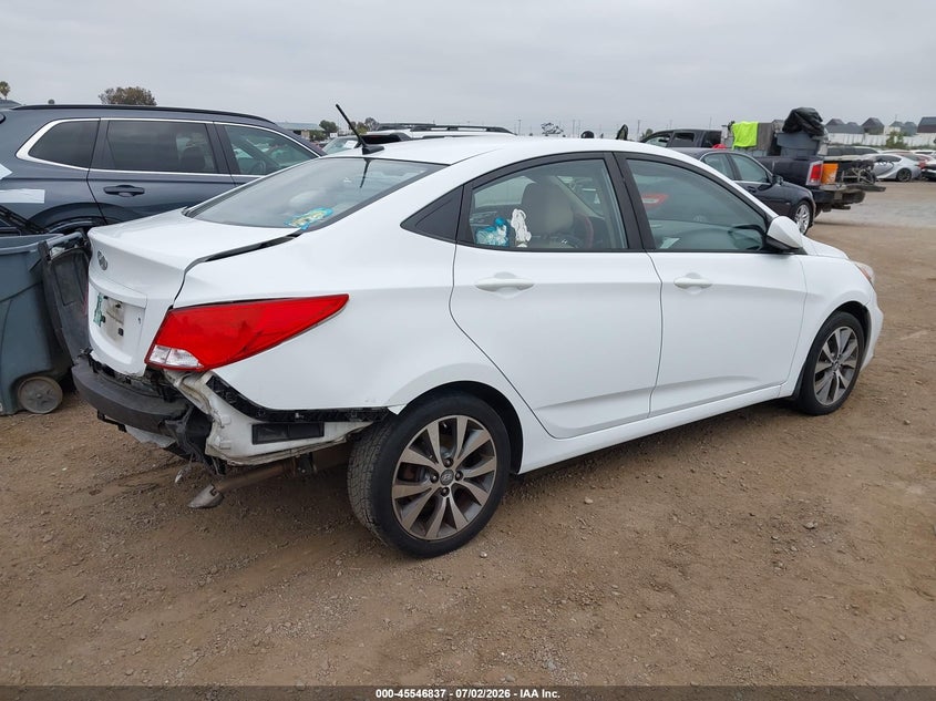 2017 Hyundai Accent VIN KMHCT4AE5HU225066 IAAI salvage auction — REAR END, Salvage (California), sold $1,550 on 2026-07-20 (photo 4)