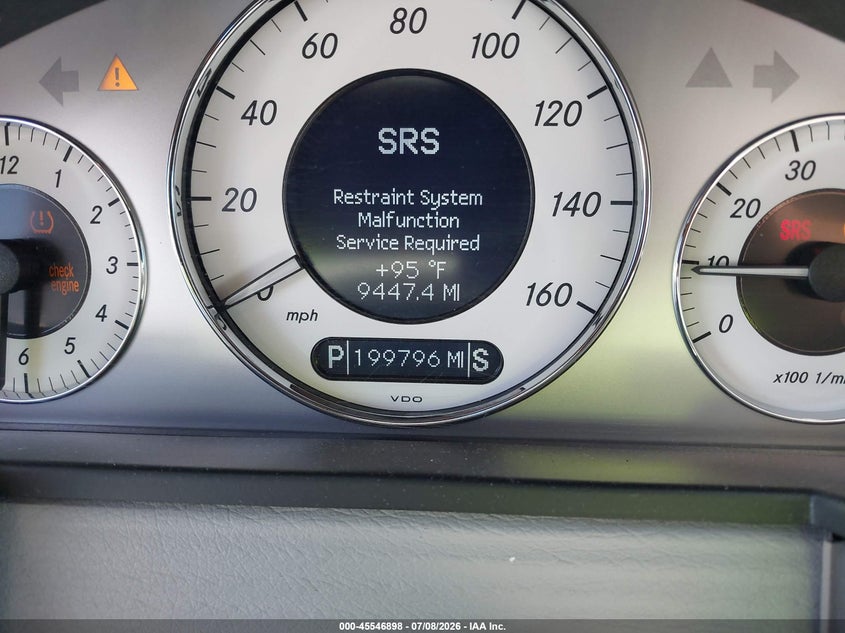2008 Mercedes-benz E-class VIN WDBUF56X58B358291 IAAI salvage auction — RIGHT SIDE, Salvage Certificate (California), sold $450 on 2026-08-28 (photo 7)
