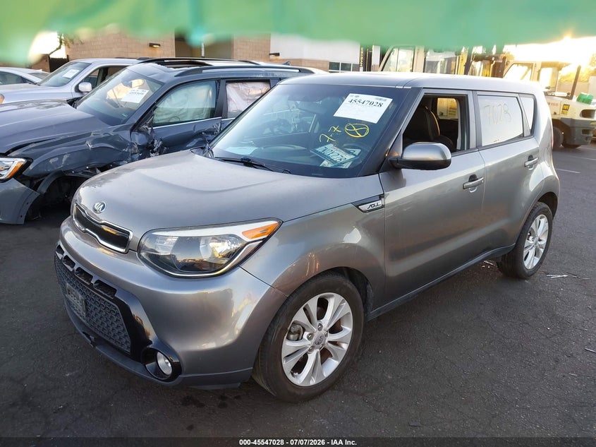 2016 Kia Soul VIN KNDJP3A51G7261327 IAAI salvage auction — RIGHT FRONT, Salvage Certificate (California), sold $925 on 2026-07-22 (photo 2)