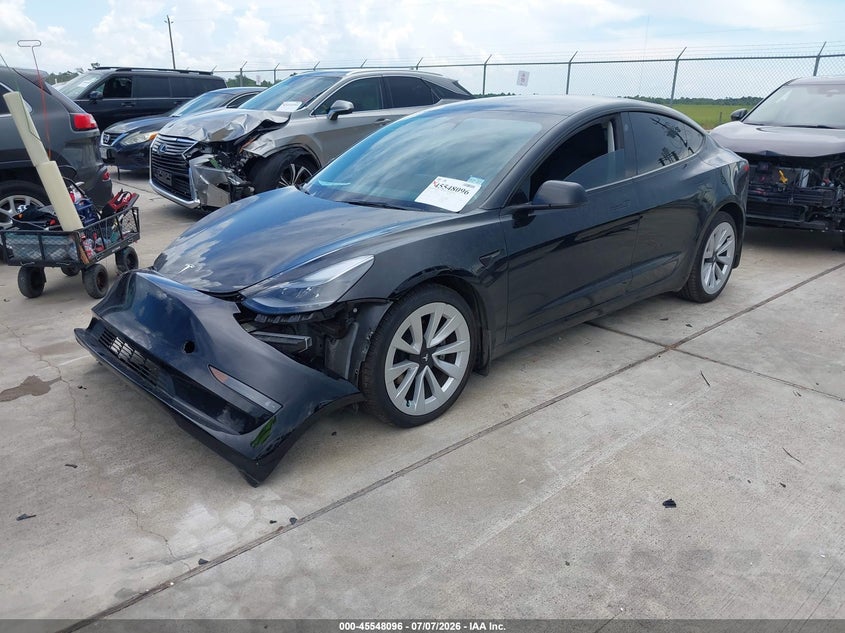 2023 Tesla Model 3 VIN 5YJ3E1EA2PF492595 IAAI salvage auction — FRONT END, Original (Texas), sold $7,600 on 2026-08-28 (photo 2)