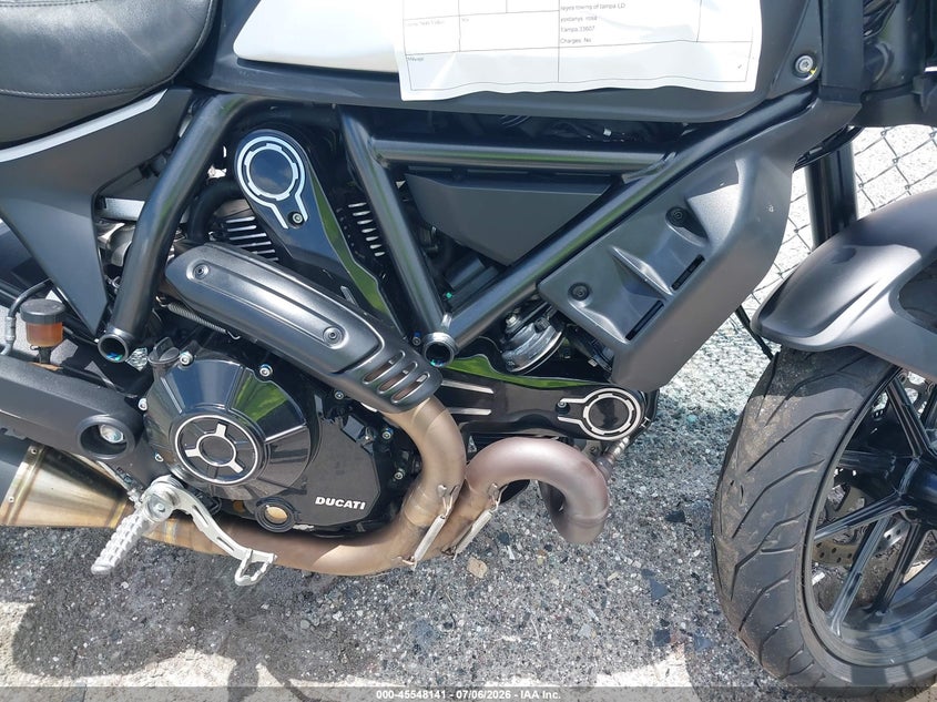 2022 Ducati Scrambler VIN ML0KAFPM7NT005851 IAAI salvage auction — LEFT SIDE, Certificate Of Destruction (Florida), sold $1,700 on 2026-07-29 (photo 8)