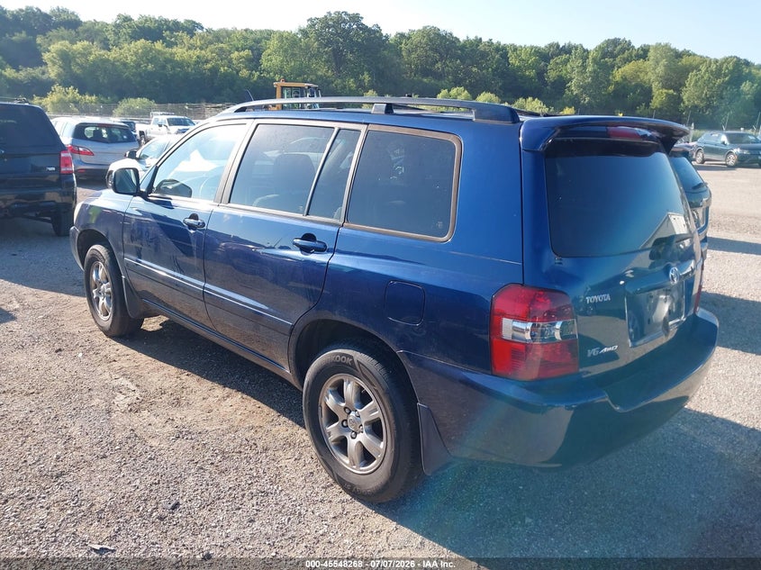 2007 Toyota Highlander VIN JTEEP21A070191767 IAAI salvage auction — NORMAL WEAR, Clear (Illinois), sold $725 on 2026-07-29 (photo 3)