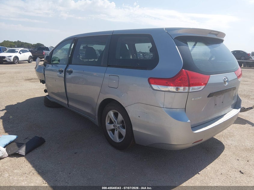 2011 Toyota Sienna VIN 5TDZK3DC2BS112287 IAAI salvage auction — NORMAL WEAR, Original (Texas), sold $1,150 on 2026-07-21 (photo 3)