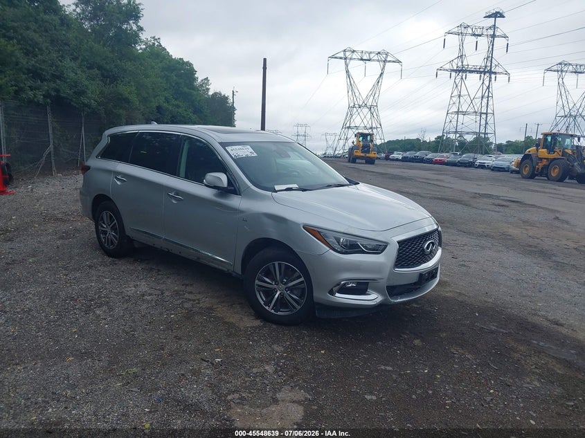 2019 Infiniti Qx60 VIN 5N1DL0MM4KC569551 IAAI salvage auction — FRONT END, Clear (Pennsylvania), sold $2,450 on 2026-07-09 (photo 1)