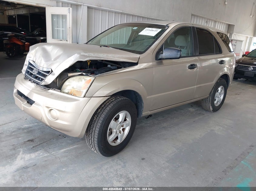 2008 Kia Sorento VIN KNDJD735385838319 IAAI salvage auction — FRONT END, Rebuildable (Florida), sold $325 on 2026-07-29 (photo 2)