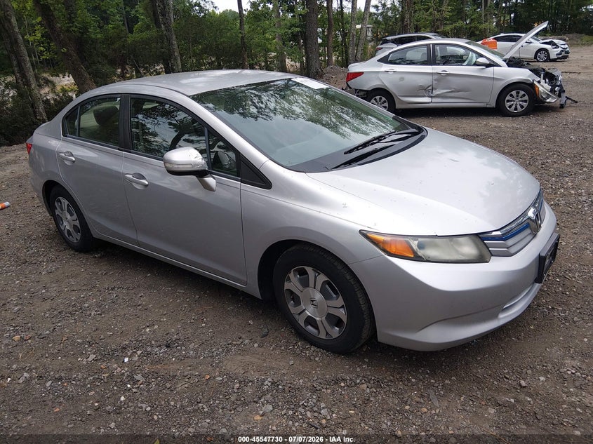 2012 Honda Civic hybrid VIN JHMFB4F2XCS000437 IAAI salvage auction — NORMAL WEAR, Clear (Virginia), sold $1,000 on 2026-07-14 (photo 1)