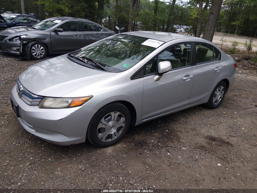 2012 Honda Civic hybrid VIN JHMFB4F2XCS000437 IAAI salvage auction — NORMAL WEAR, Clear (Virginia), sold $1,000 on 2026-07-14 (photo 2)