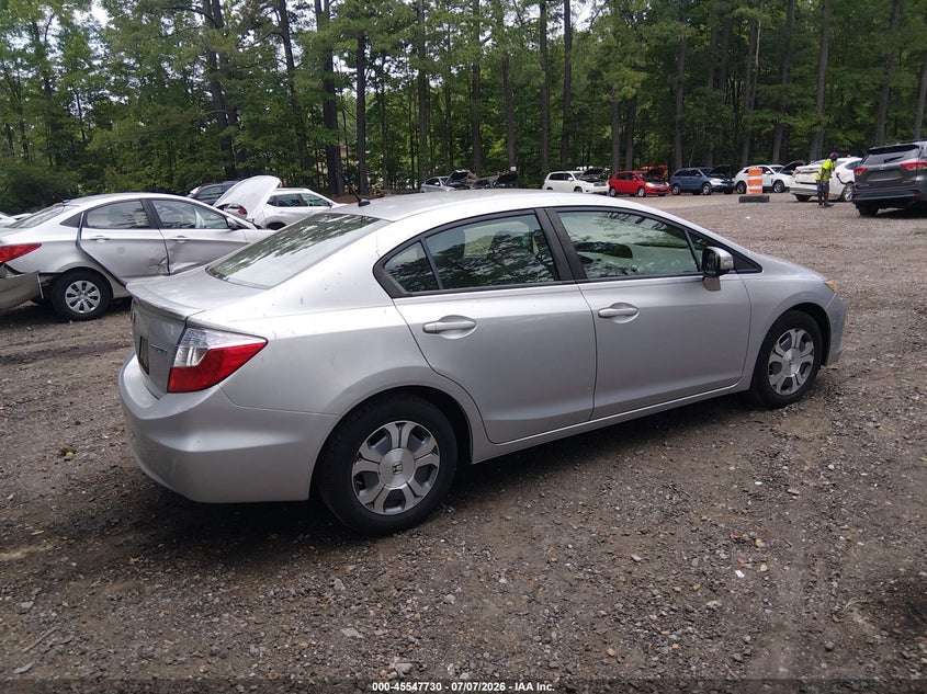 2012 Honda Civic hybrid VIN JHMFB4F2XCS000437 IAAI salvage auction — NORMAL WEAR, Clear (Virginia), sold $1,000 on 2026-07-14 (photo 4)
