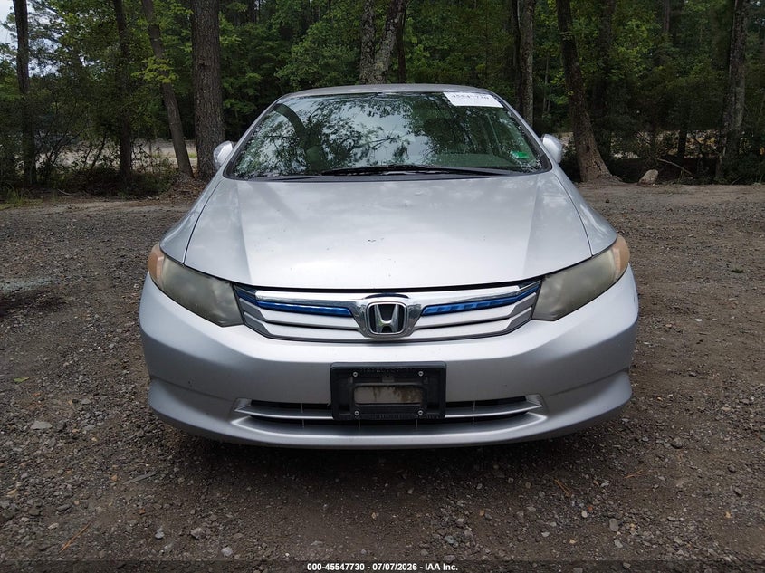 2012 Honda Civic hybrid VIN JHMFB4F2XCS000437 IAAI salvage auction — NORMAL WEAR, Clear (Virginia), sold $1,000 on 2026-07-14 (photo 6)
