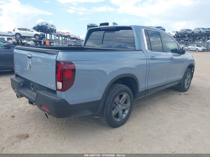 2023 Honda Ridgeline VIN 5FPYK3F55PB039915 IAAI salvage auction — FRONT END, Rebuildable (Florida), sold $9,100 on 2026-07-28 (photo 4)