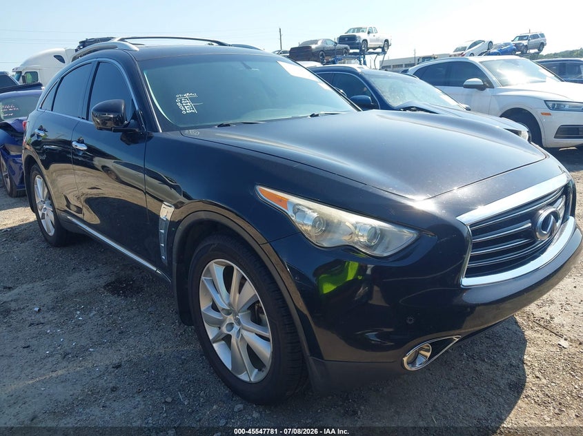 2013 Infiniti Fx VIN JN8CS1MW4DM175124 IAAI salvage auction — LEFT FRONT, Clear (Oklahoma), sold $1,550 on 2026-08-29 (photo 1)