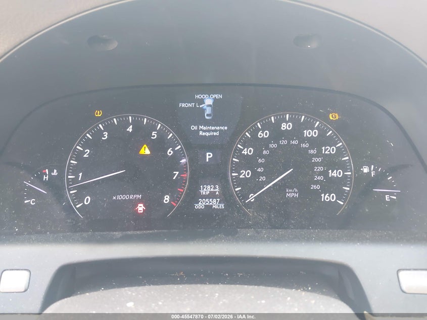2008 Lexus Ls 460 VIN JTHBL46F685081800 IAAI salvage auction — NORMAL WEAR, Clear (Maryland), sold $1,100 on 2026-07-28 (photo 7)