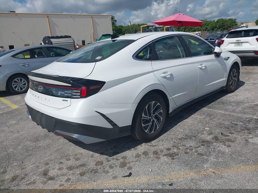 2026 Hyundai Sonata hybrid VIN KMHL24JJ6TA168712 IAAI salvage auction — LEFT FRONT, Enterprise Vehicles Clear Only (Florida), sold $16,900 on 2026-07-09 (photo 4)