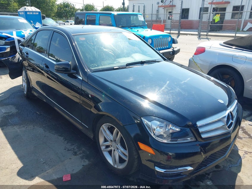2013 Mercedes-benz C-klasse VIN WDDGF8AB6DR285256 IAAI salvage auction — REAR END, Salvage (North Carolina), sold $1,300 on 2026-08-09 (photo 1)