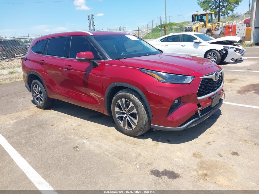2022 Toyota Highlander VIN 5TDGZRAH7NS123604 IAAI salvage auction — SIDE, Salvage (Mississippi), sold $9,300 on 2026-07-29 (photo 1)