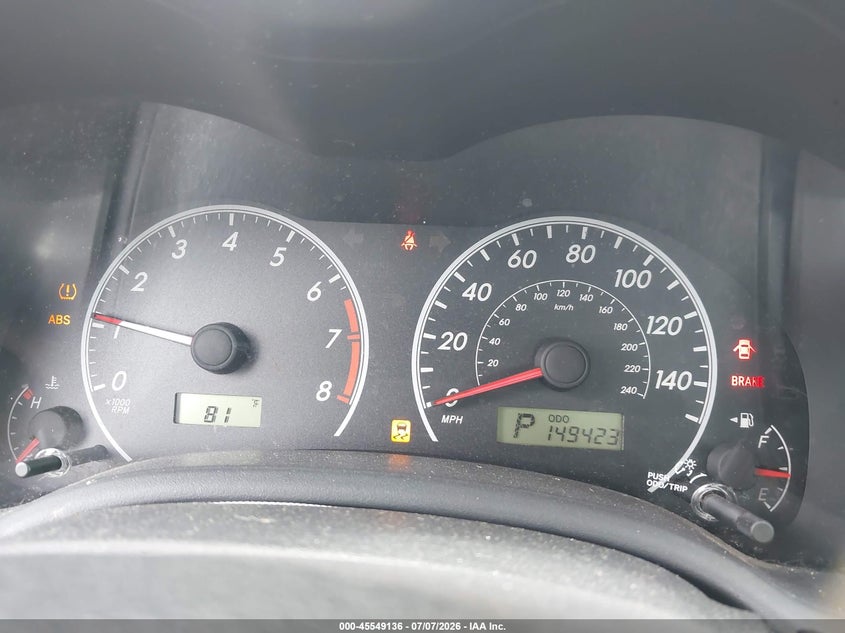 2013 Toyota Corolla VIN 5YFBU4EEXDP154350 IAAI salvage auction — FRONT & REAR, Salvage (Ohio), sold $1,550 on 2026-07-28 (photo 7)