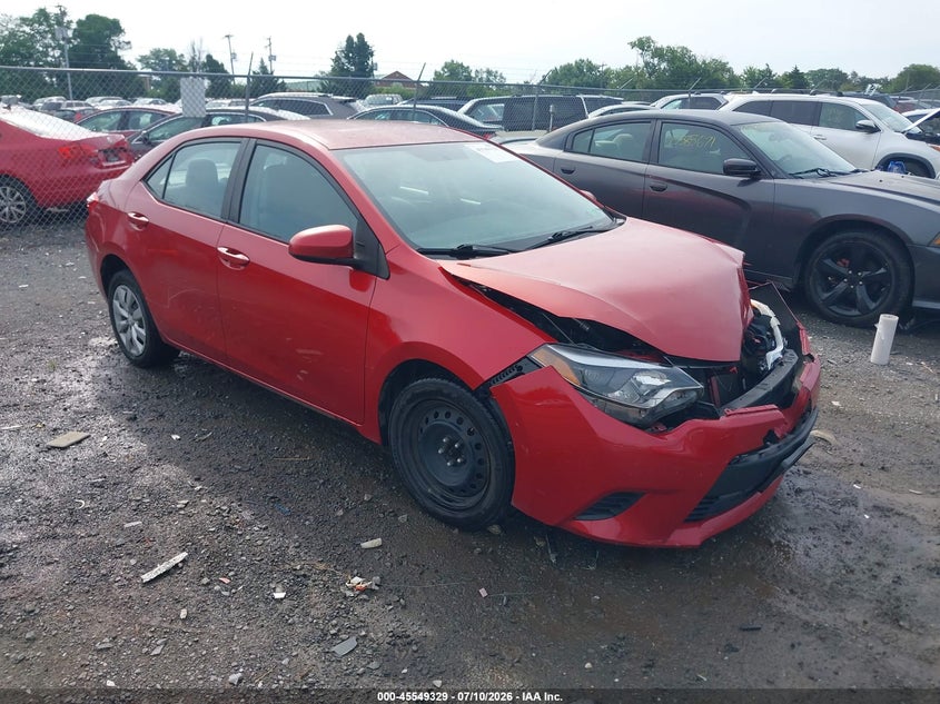 2014 Toyota Corolla VIN 5YFBURHE6EP059987 IAAI salvage auction — FRONT END, Clear (Virginia), sold $1,700 on 2026-07-24 (photo 1)